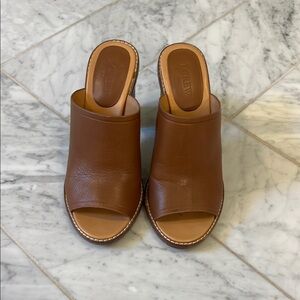 J. Crew Brown Leather Women's Mules size 7